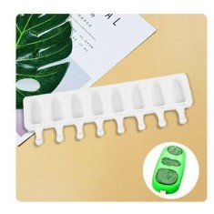 Forma silicon pentru inghetata pe bat , 8 forme ovale