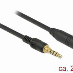 Cablu prelungitor audio jack 3.5mm 4 pini (pentru smartphone cu husa) T-M 2m, Delock 85631