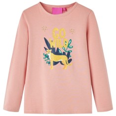 Tricou pentru copii cu m&acirc;neci lungi roz deschis 92