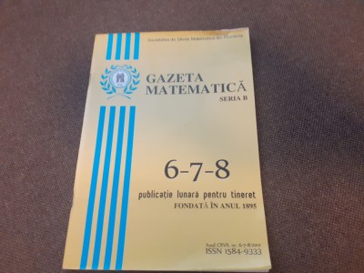 GAZETA MATEMATICA NR 6-7-8 /2012 foto