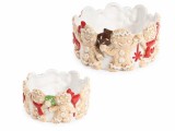 Cumpara ieftin Set 2 boluri Craciun ceramica multicolora &Oslash; 18,5 cm x 9,5 H, &Oslash; 14,5 x 7 H