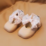 Pantofi eleganti roz pudra - Organza (Marime Disponibila: Marimea 22)