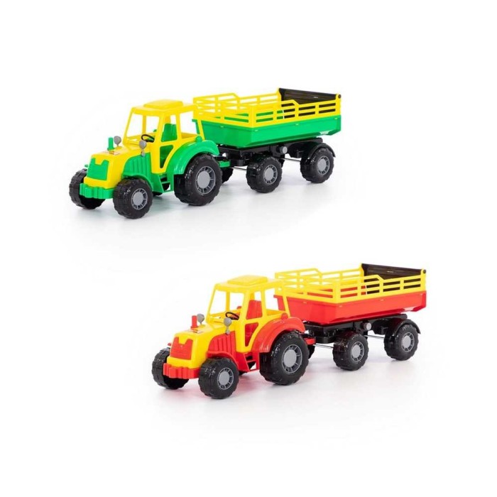 Tractor juacrie cu remorca mobila, bena rabatabila, 57x17x18 cm