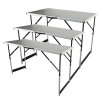Set 3 Mese de Lucru Extensibile Mannesmann 70113, 1000x600x940 mm, Ajustabile, Pliabile, Cadru Aluminiu, 30kg/masa