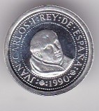 SPANIA 100 PESETAS 1990 Juan Carlos I Junipero Serra, Europa, Argint
