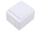 &Icirc;ntrerupător tactil PAWBOL D.3110W 1 buton 250VAC IP44 alb pentru perete