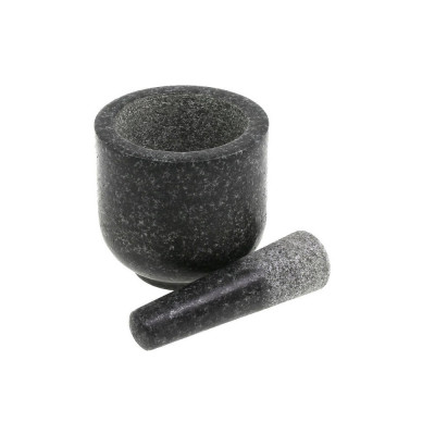 Mojar cu pistil din granit, 12x12x15.5 cm negru, Kinghoff foto