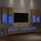 vidaXL Comode TV de perete cu lumini LED, 7 piese, stejar sonoma