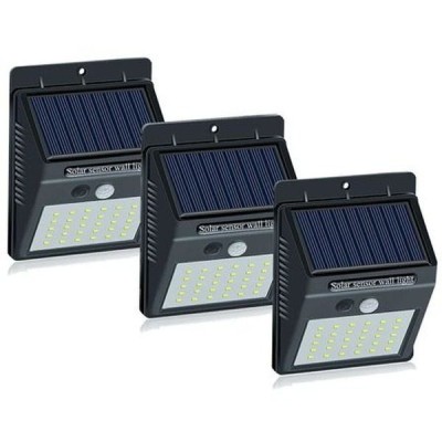 Set 3 Lampi Solare cu 30 LED, senzor de miscare si senzor de lumina foto