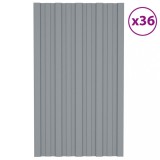 VidaXL Panouri pentru acoperiș 36 buc argintiu 80x45cm oțel galvanizat