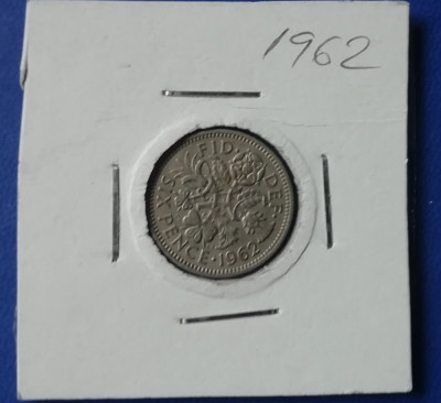 M3 C50 - Moneda foarte veche - Anglia - six pence - 1962 foto