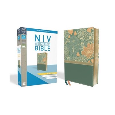 NIV, Thinline Bible, Giant Print, Imitation Leather, Blue, Red Letter Edition foto