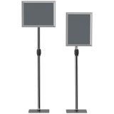 HOMCOM Suport Poster A3, Expozitor Publicitar de Podea cu &Icirc;nălțime și &Icirc;nclinare Reglabile, 40x30x129-135 cm, Argintiu | Aosom Romania