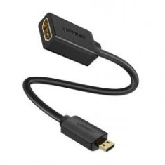 Adaptor video UGREEN MM137 DisplayPort tata - HDMI mama, FullHD, 60Hz, 2 moduri, 25cm, Negru