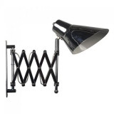 Lampa crom, soclu E27, montaj perete, brat ajustabil, negru