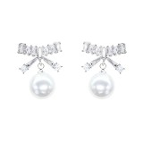 Cumpara ieftin Cercei argint 925, JW1105, model fundita cu perla, placati cu rodiu
