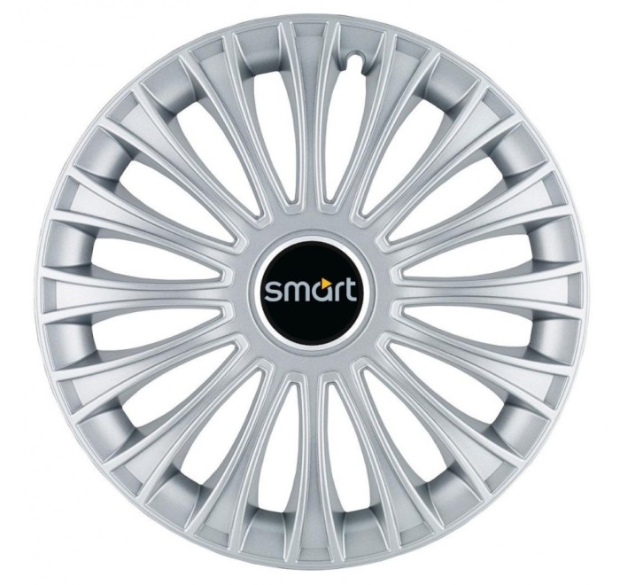 Set 4 Capace Roti Autohelix MSA&reg;, potrivite jantelor de R14, pentru Smart, model dino cromat