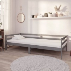 Gossi pat de zi, 90x200 cm, gri, lemn masiv de pin