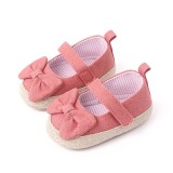 Pantofiori corai pentru fetite - Bow (Marime Disponibila: 6-9 luni (Marimea 19