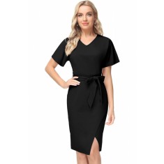 Rochie eleganta tip business, pentru femei, model elegant tip creion, lungime medie, slit frontal, ideala pentru stilul office sau petreceri, cocktail