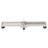 Scurgere Duș Linea 60cm, Faianță, Oțel Inoxidabil, Drenaj Excelent, Montaj Ușor, Rezistent Acizi, Instalare sub Duș