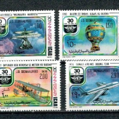Somalia 1977 - Istoria aviatiei, avioane, serie neuzata
