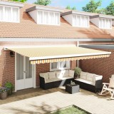 vidaXL Cortina Retractabilă Portocalie și albă 500 &times; 300 cm