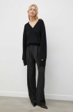 Herskind pulover de lana femei, culoarea negru
