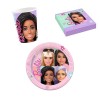 Set 32 piese- farfurii pahare si servetele Barbie