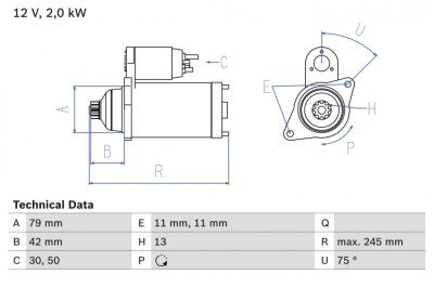 BOSCH 0 986 026 160 starter foto