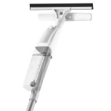 Stergator de geamuri flippy, cu doua fete, tija telescopica, cu recipient de lichid, laveta din microfibra, racleta silicon, 120 cm, alb