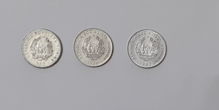 Lot 3 Monede Romania - 25 Bani 1960 + 1966 + 1982 (VEZI DESCRIEREA)