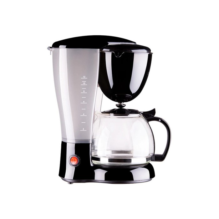 Filtru de cafea Rosberg, 800 W, 10-12 cesti, 850 ml, carcasa plastic, recipient sticla, Negru