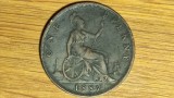 R10 Marea Britanie - moneda de colectie - 1 penny 1887 - Victoria - bronz superba !, Europa