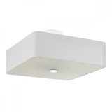 Lustră De Tavan Lokko Alb, Țesătură/Sticlă/Oțel, 5 Becuri Pătrate, Minimalistă De Interior