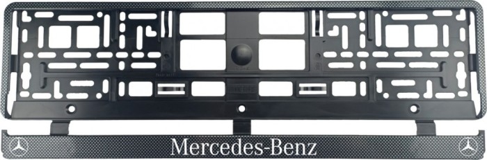 Set 2 bucati, suport numar inmatriculare Carbon, Mercedes-Benz
