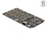 Convertor M.2 Key M NVMe SSD la SFF-8654 si M.2 Key B SATA SSD la SATA, Delock 64355