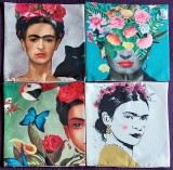 Frida Kahlo - Set 4 fete de perna imprimate, imprimeuri textile 44 x 43 cm