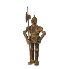 Armura mare antichizata de cavaler medieval cu scut si lance RX-366 foto