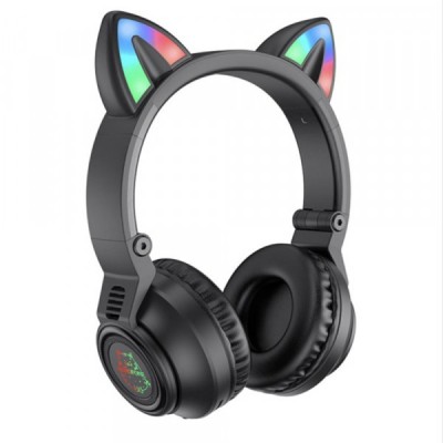 Handsfree Bluetooth Borofone BO18 Cat Ear, A2DP, Negru foto