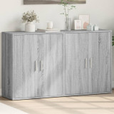 Dulapuri Gossi Gri Sonoma, 2 buc, 60x31x70 cm, Lemn, Depozitare, Noptiere, Servante