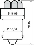 Bec led 12V G18 Ba15s alb, Oem