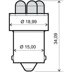 Bec led 12V G18 Ba15s alb