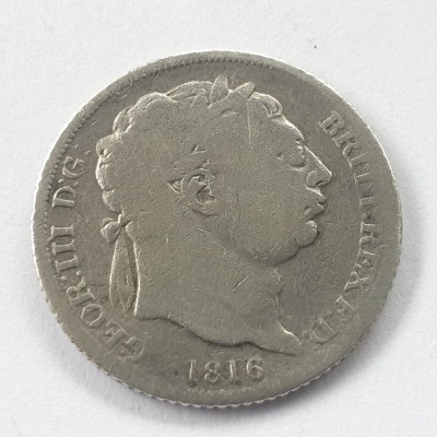 Anglia 6 pence 1816 argint George lll foto