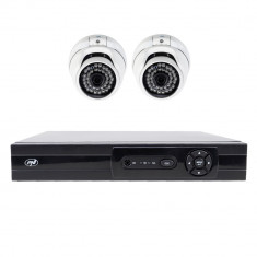 Pachet supraveghere video AHD PNI House AHD880, 8 canale, 5MP - DVR/NVR si 2 camere exterior AHD25, 5MP, dome, IP66