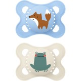 MAM Original 0+m suzetă Blue/ Nude 2 buc