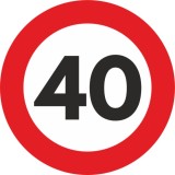 Autocolant Sticker "Limita Viteza" Reflectorizant - 40km/h FAVLine Selection
