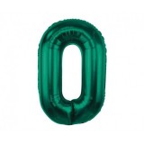 Balon Folie Cifra 0 Verde Inchis - 85 cm