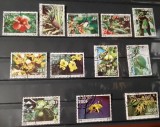 Comore &ndash; Floră tropicală, serie completă 12 timbre taxe poștale ștampilate &ndash; A40