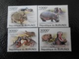 Burundi -Fauna ,hipopotami-serie completa ,MNH, Nestampilat